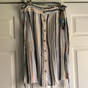 Striped Linen Skirt NWT